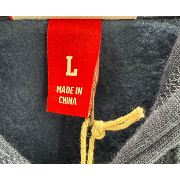 Mitchell & Ness Box Logo Hoodie Sweatshirt Branded Navy Blue Mens Size Large New - Picture 10 of 10